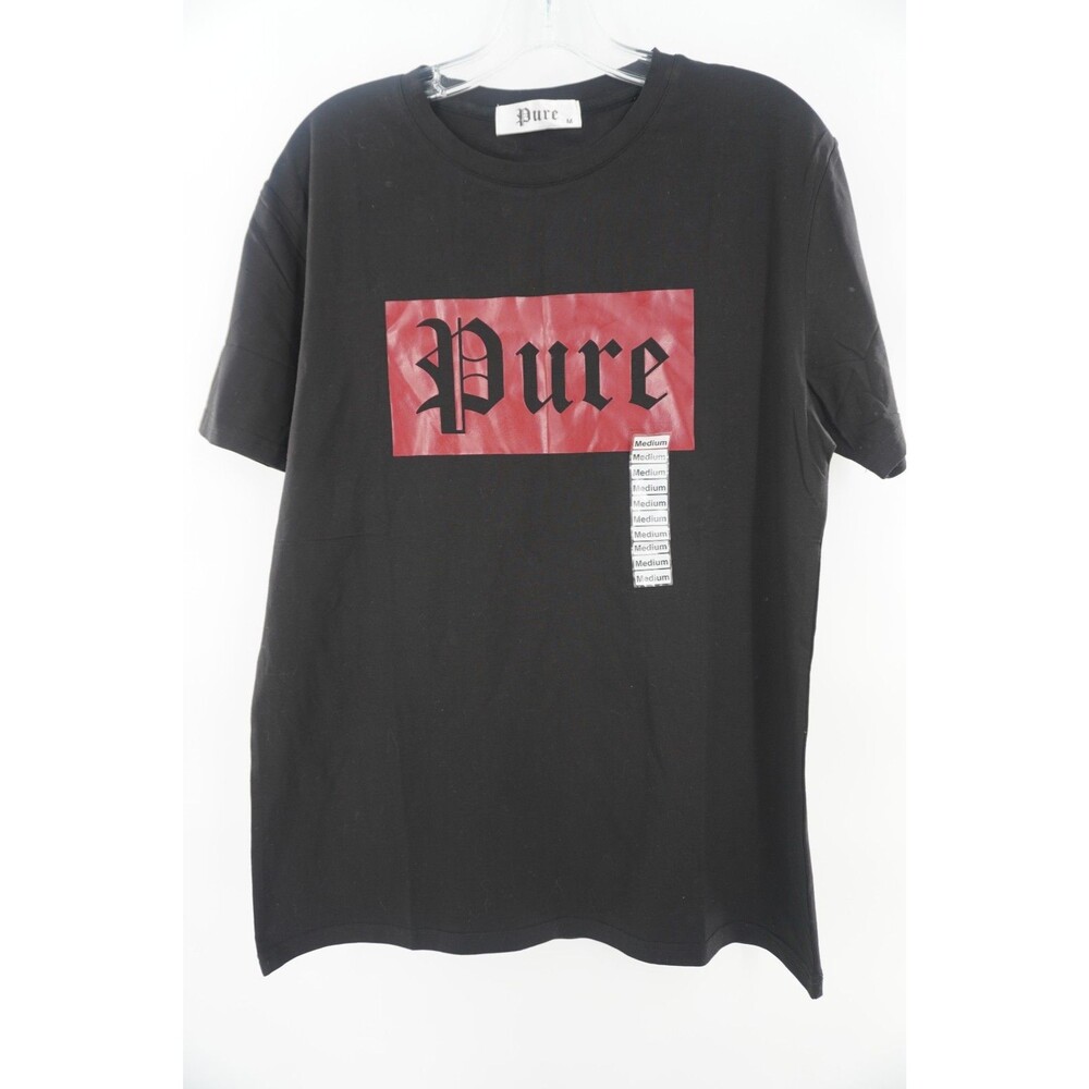 Pure Atlanta Designer T Shirt 100% Cotton Sz Medium Black and Red Tee Shirt NWOT